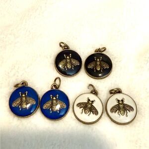 Gucci Bee Charm Necklace Set in Blue, Black, and White